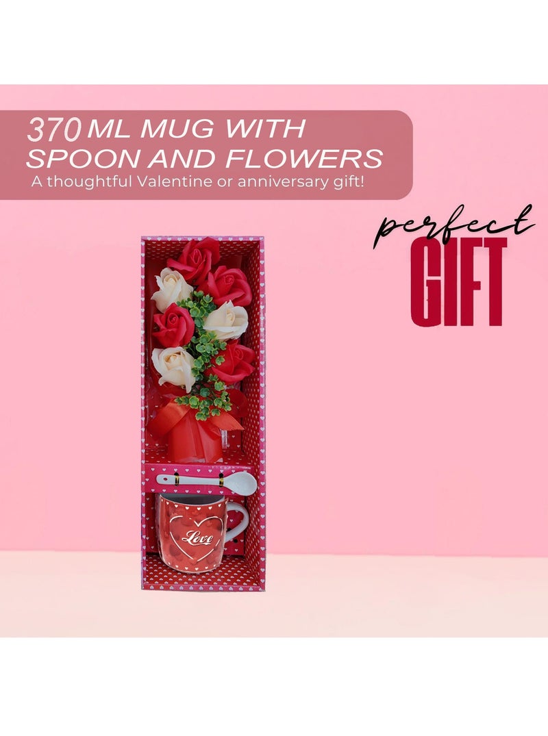 Home Smart HomeSmart Valentine’s Day Gift Set – Mug with Spoon & Artificial Rose, Perfect for Couples, Anniversary, Birthday, or Special Occasion - Image 4